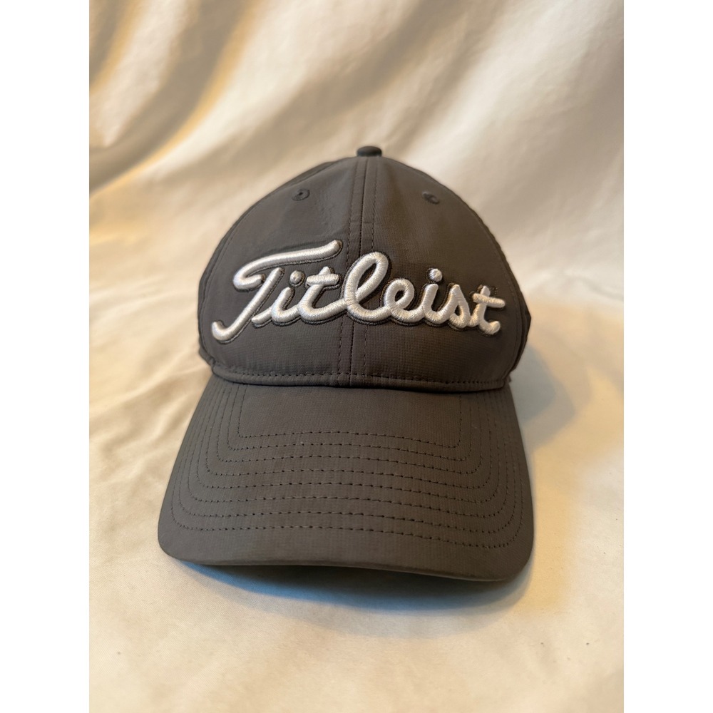 Titleist Golf Hat Gray Adjustable Pro V1 FJ FootJoy Performance Cap Mens